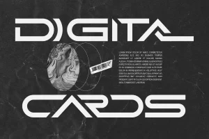 Digital Cards Font - 现代未来主义科技感英文字体-墨鱼时间