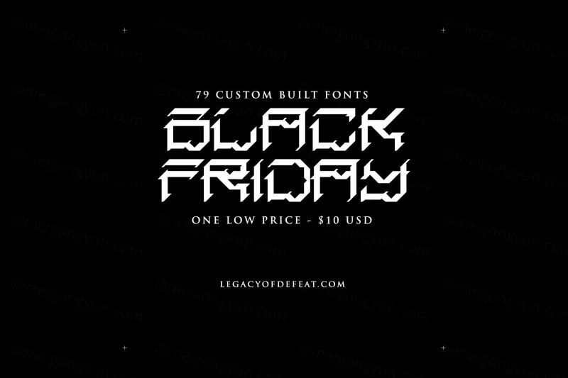 海外设计师全套赛博朋克科幻机械英文字体 LEGACY OF DEFEAT - Whole Font Collection-墨鱼时间