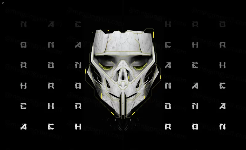 潮流未来派赛博朋克科幻主义工业机械科技几何硬角英文装饰字体 Achron - Display Font-墨鱼时间