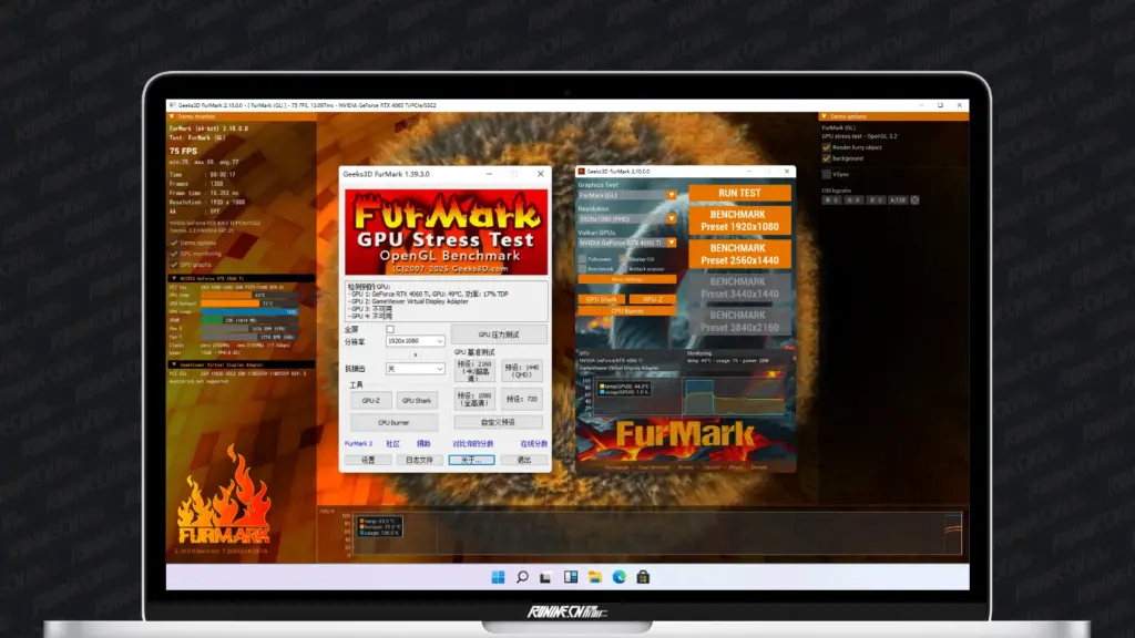 图片[1]-FurMark v1.39.3 中文汉化版 | GPU压力测试烤机工具-墨鱼时间